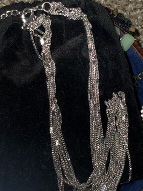 Silver Multi-Strand Chain Necklace - Vintage